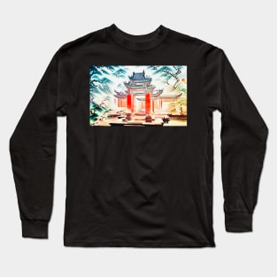 Temple complex in Asia Long Sleeve T-Shirt